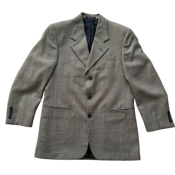 Gianfranco Ruffini Mens Houndstooth Blazer Size 40R Wool Blend Made In Colombia - Picture 12 of 12